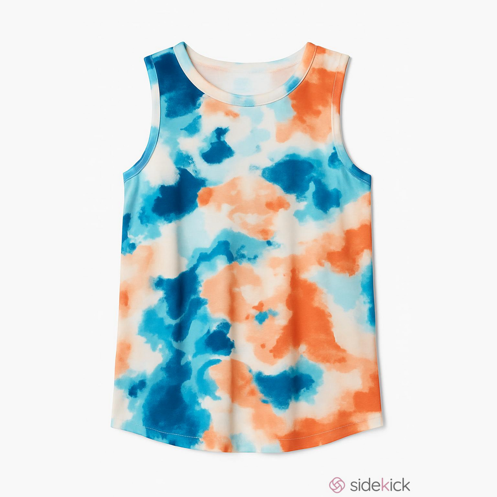 Wonder Nation Girls Tie Dye Tank Top White Orange Blue XL